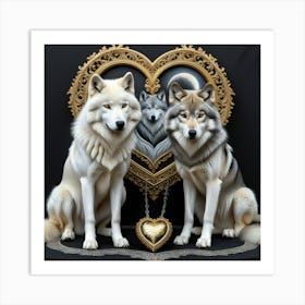 Perros hemanados por el corazon Art Print