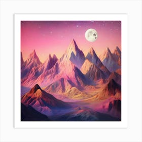 Abstract Mountains Landscape Art Print