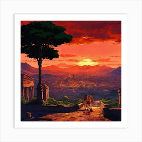 The Lost City Of Pompeii Of Disney In Vintage Anim Art Print