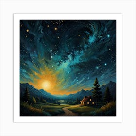 Starry Night Sky 1 Art Print