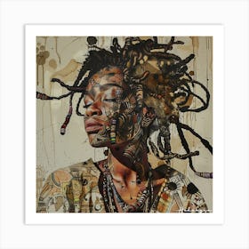 African Woman With Dreadlocks #01 Art Print