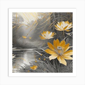 Yellow Lotus Art Print