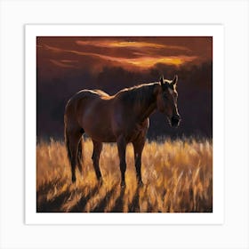 Sunset Horse 79 Art Print