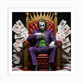 Joker Sitting On Throne Art Print