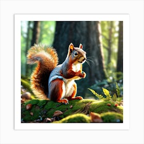 Squirrel In The Forest 425 Art Print