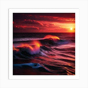 Sunset Over The Ocean 208 Art Print