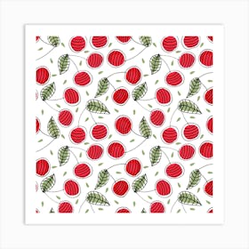 Red Cherries Fruit Art Print