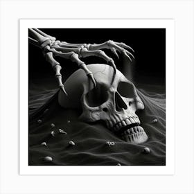 Skull In The Sand 4 Art Print