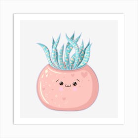 Kawaii Succulent Art Print