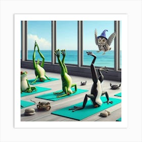 Frog Yoga 1 Art Print