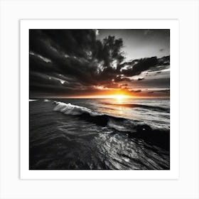 Sunset Over The Ocean 228 Art Print