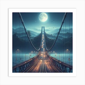 Bridge At Night Art Print