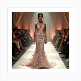 Wedding Dress On The Runway Art Print