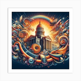 Cityscape Of Utah Art Print