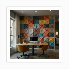 Modern Office With Colorful Wall Panels Art Print