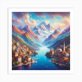 Switzerland Lake Art Print