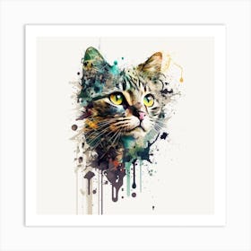The Cat Splatter Art Print