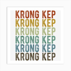 Krong Kep City Cambodia Retro Art Print