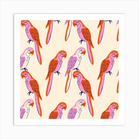 Parrots Square Art Print