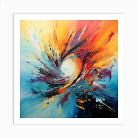 Aquarelle Dreams: Oil-Infused Abstracts Art Print