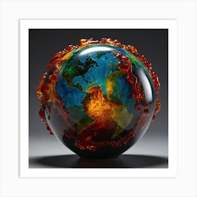 Earth In Flames Art Print