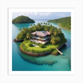 Island House In The Caribbean Art Print