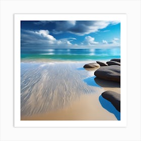 Incoming Tide, Sandy Beach Art Print