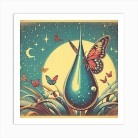 Butterfly On A Drop Of Water Art Print