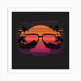 Sunset With Sunglasses Art Print