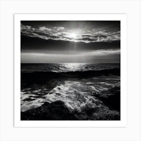 Black And White Seascape 18 Art Print