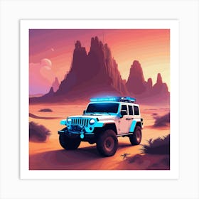 Jeep In The Desert 8 Art Print