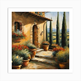 Tuscany Tropical Garden spring- autumn landscape season natural art Art Print