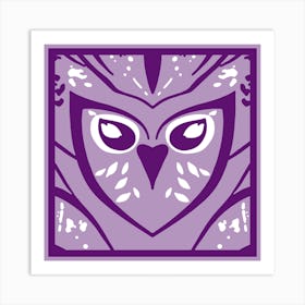 Chic Owl Lilac  Art Print