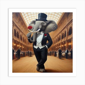 Elephant In Tuxedo 3 Art Print