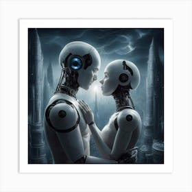 Robot Lovers 1 Art Print