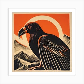 Retro Bird Lithograph California Condor 4 Art Print