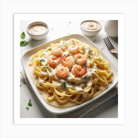 Pasta With Shrimp Art Print