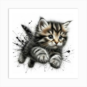 Kitten Running Art Print