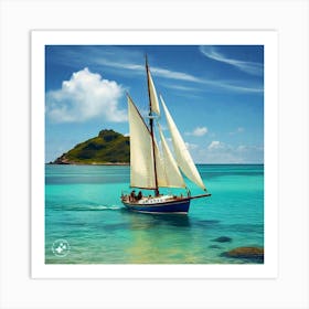 Sailboat In The Sea Art Print