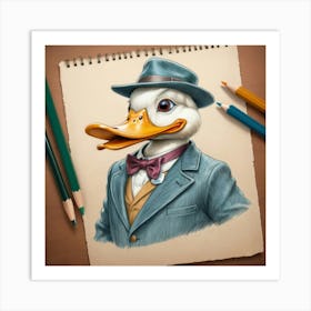 Duck In A Suit 25 Art Print