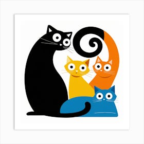 Family Of Cats 3 Art Print