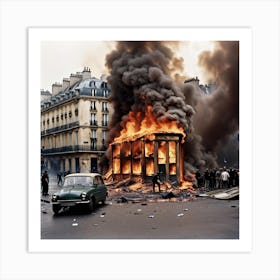 Riots In Paris 5 Art Print