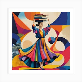 Vibrant Exploration of Knowledge and Form Art Print