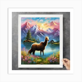 Llama Painting Art Print