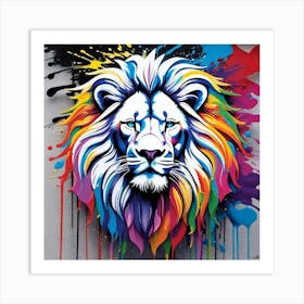 Colorful Lion 14 Art Print