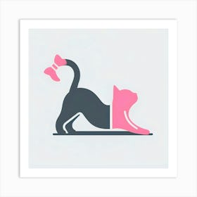 Cat In Yoga Pose 1 Art Print