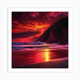 Sunset At The Beach 289 Art Print