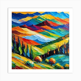 Colorful Landscape Painting 4 Art Print