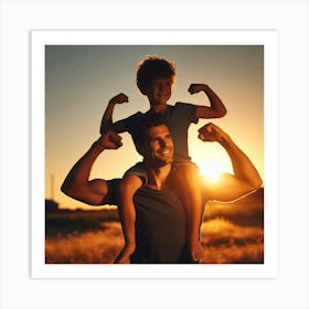 Happy Father And Son Art Print