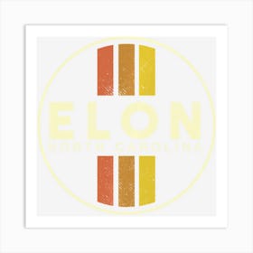 Retro Elon North Carolina Art Print